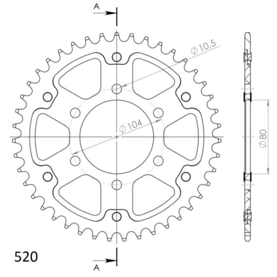 Supersprox Stealth Rear sprocket Silver