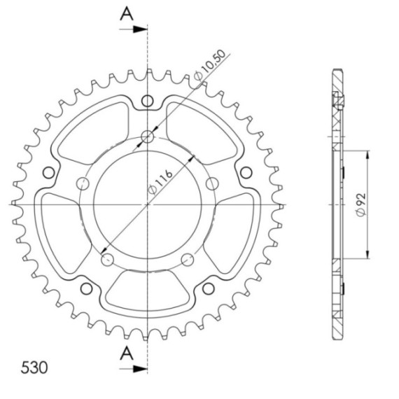 Supersprox Stealth Rear sprocket Red 