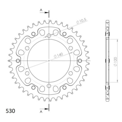 Supersprox Stealth Rear sprocket Red 