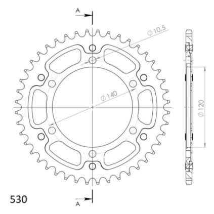 Supersprox Stealth Rear sprocket Red 