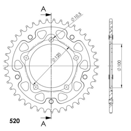 Supersprox Stealth Rear sprocket Gold 