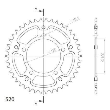 Supersprox Stealth Rear sprocket Red 