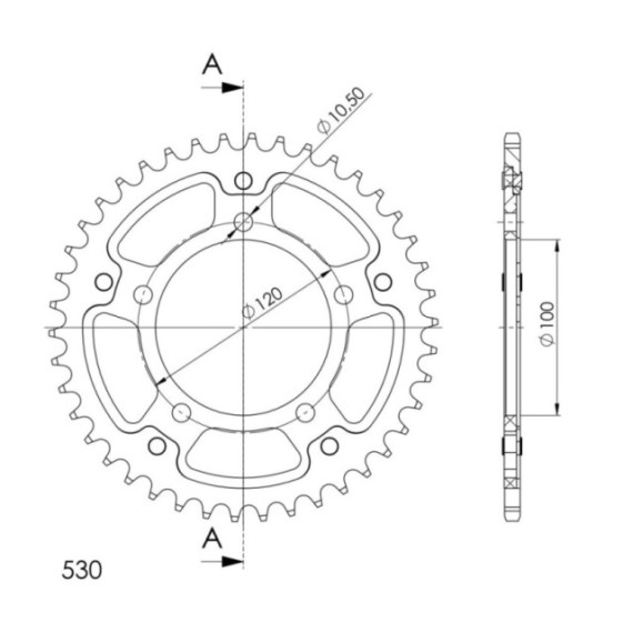 Supersprox Stealth Rear sprocket Gold 