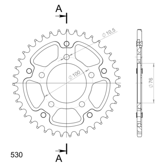 Supersprox Stealth Rear sprocket Red 