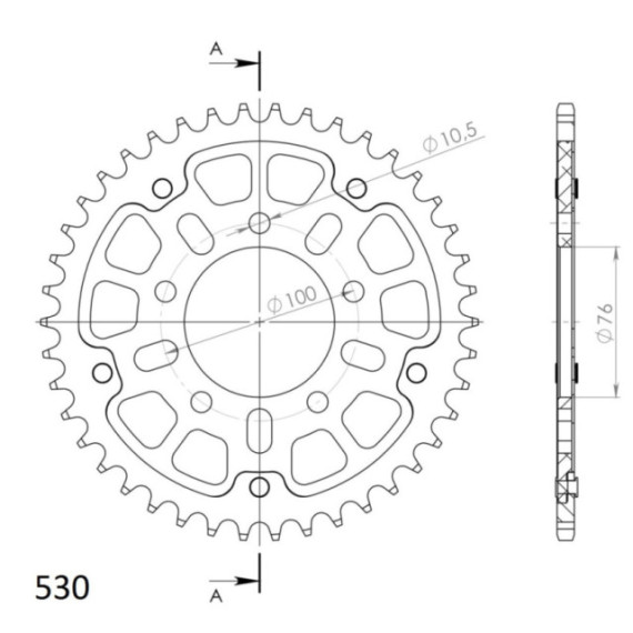 Supersprox Stealth Rear sprocket Gold 