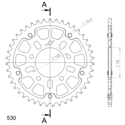 Supersprox Stealth Rear sprocket Gold 