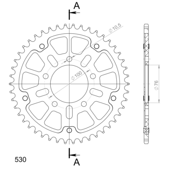 Supersprox Stealth Rear sprocket Gold 