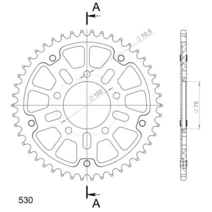 Supersprox Stealth Rear sprocket Gold 