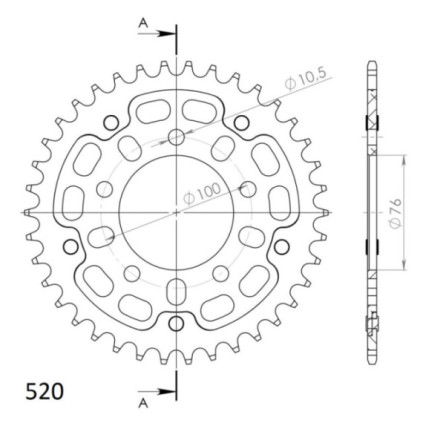 Supersprox Stealth Rear sprocket Gold 