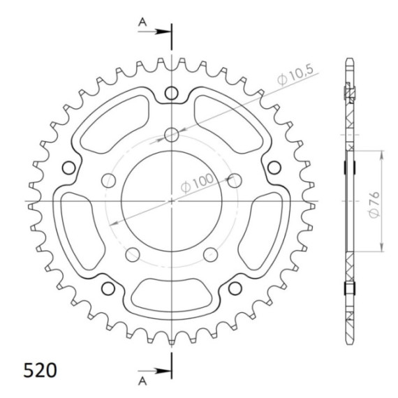 Supersprox Stealth Rear sprocket Gold 