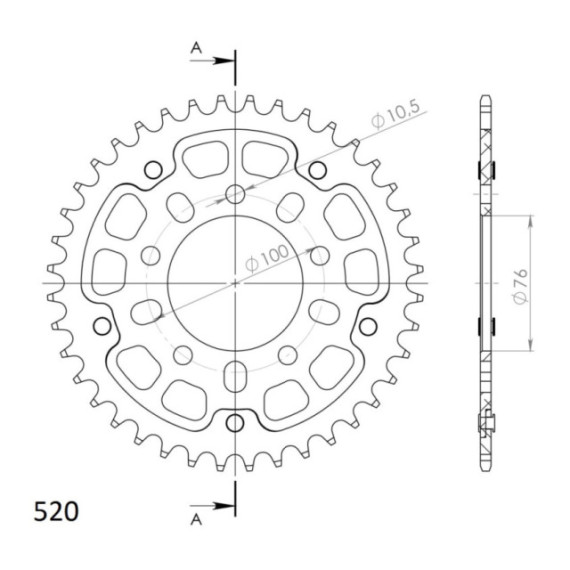 Supersprox Stealth Rear sprocket Gold 