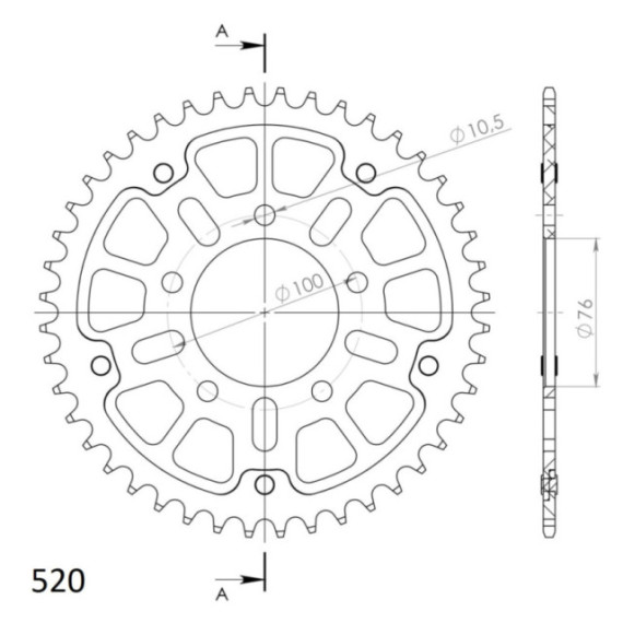 Supersprox Stealth Rear sprocket Gold 