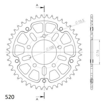 Supersprox Stealth Rear sprocket Red 