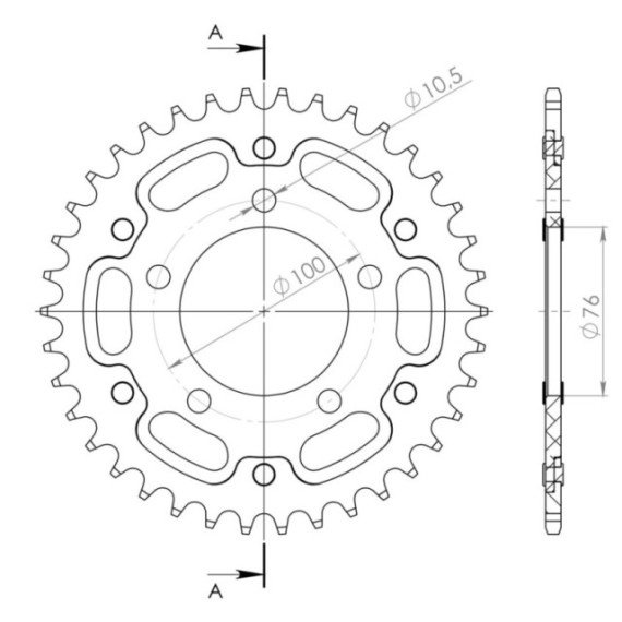 Supersprox Stealth Rear sprocket Gold 