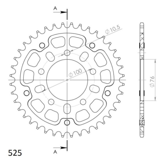 Supersprox Stealth Rear sprocket Black 