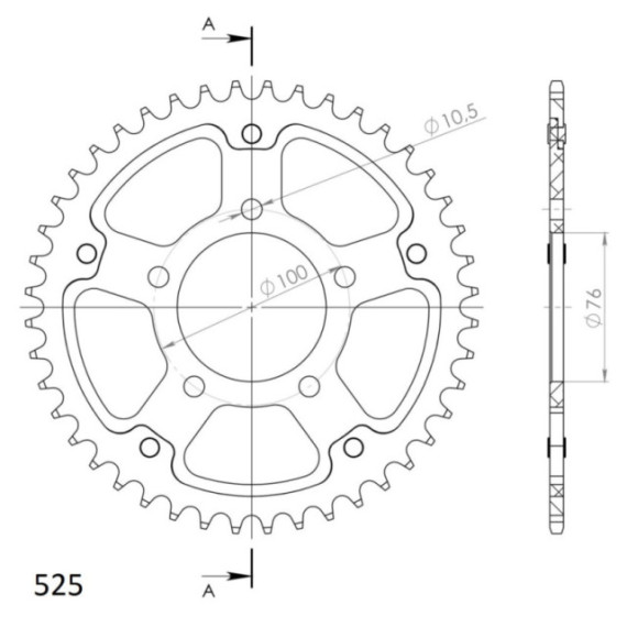 Supersprox Stealth Rear sprocket Gold 