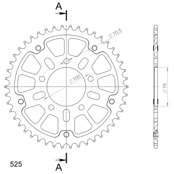 Supersprox Stealth Rear sprocket Gold 