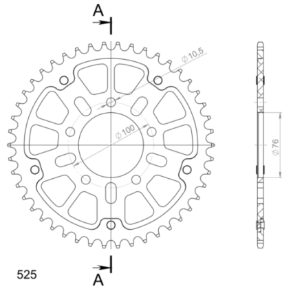 Supersprox Stealth Rear sprocket Gold 