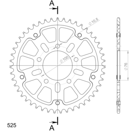 Supersprox Stealth Rear sprocket Gold 