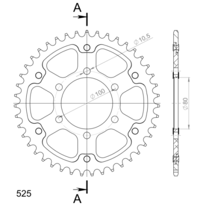 Supersprox Stealth Rear sprocket Gold 