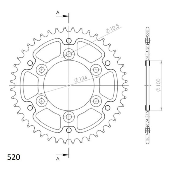 Supersprox Stealth Rear sprocket Red 