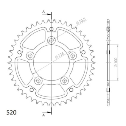 Supersprox Stealth Rear sprocket Red 