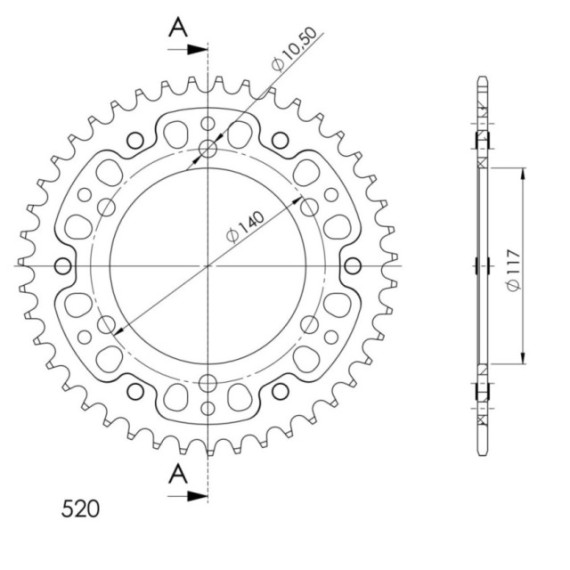 Supersprox Stealth Rear sprocket Gold 