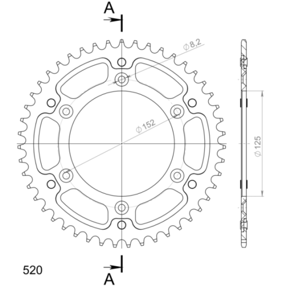 Supersprox Stealth Rear sprocket Silver