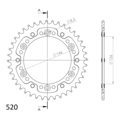 Supersprox Stealth Rear sprocket Red 