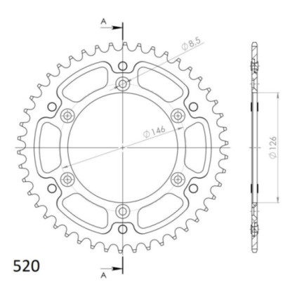 Supersprox Stealth Rear sprocket Red 