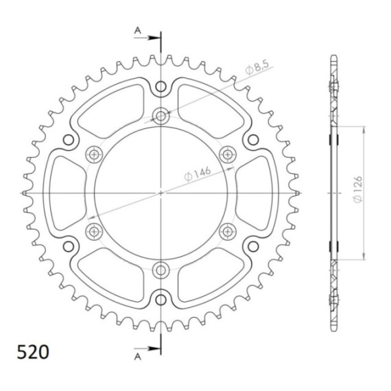 Supersprox Stealth Rear sprocket Red 