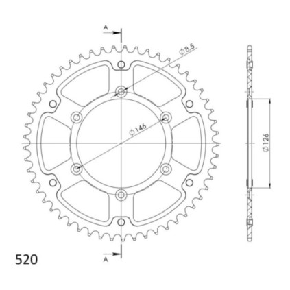 Supersprox Stealth Rear sprocket Red 