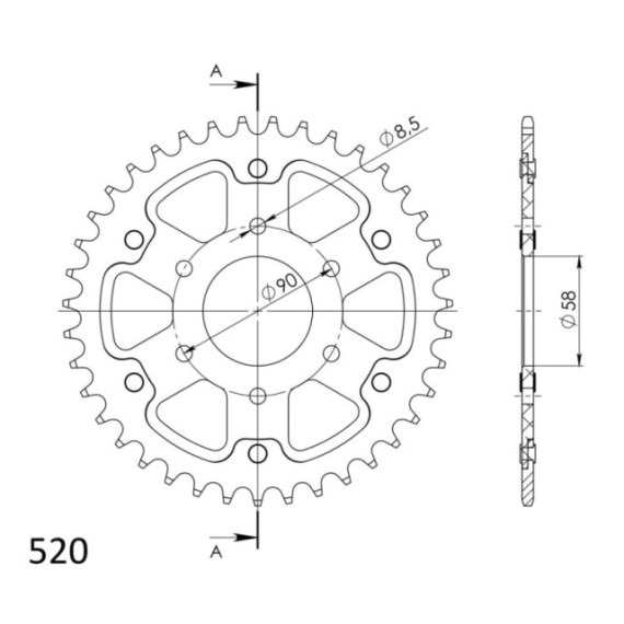 Supersprox Stealth Rear sprocket Gold 