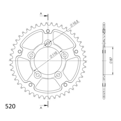 Supersprox Stealth Rear sprocket Blue  