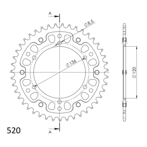 Supersprox Stealth Rear sprocket Gold 