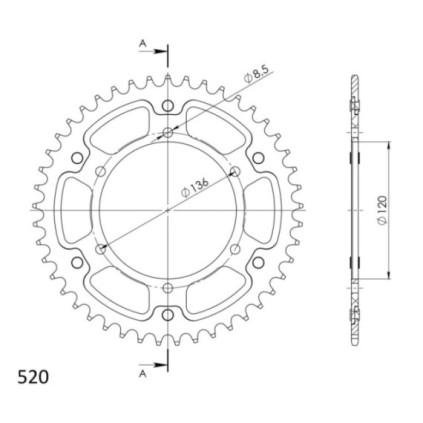 Supersprox Stealth Rear sprocket Silver