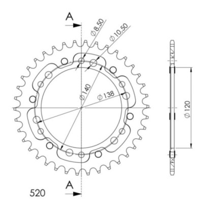 Supersprox Stealth Rear sprocket Gold 