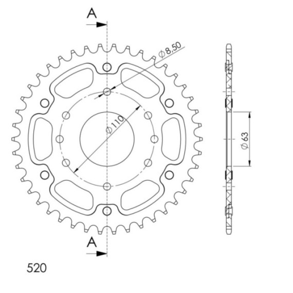 Supersprox Stealth Rear sprocket Gold 