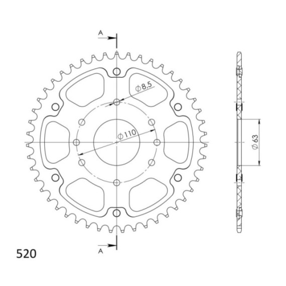 Supersprox Stealth Rear sprocket Gold 