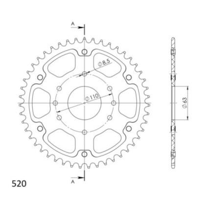 Supersprox Stealth Rear sprocket Gold 