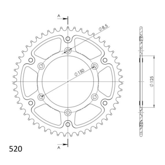 Supersprox Stealth Rear sprocket Silver