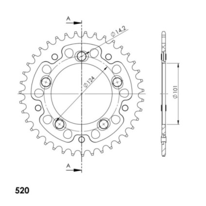 Supersprox Stealth Rear sprocket Red 