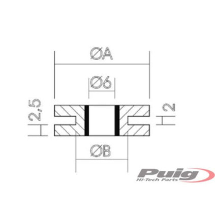 Puig Silenblock Rubber Dim. 22Mm.(25Pcs.)