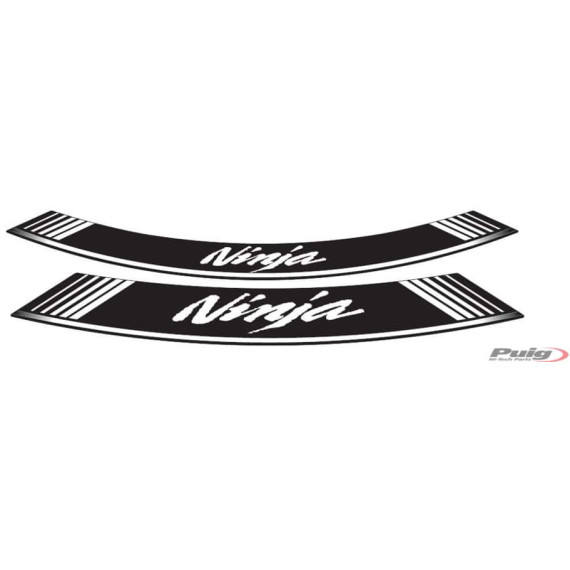 Puig Kit 8 Rim Strips Ninja C/White