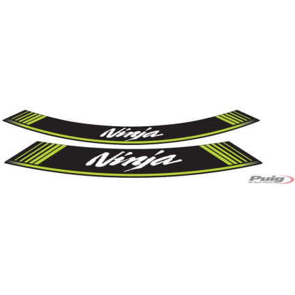 Puig Kit 8 Rim Strips Ninja C/Green