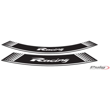 Puig Kit 8 Rim Strips Racing C/White