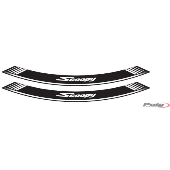 Puig Kit 8 Rim Strips Scoopy C/White