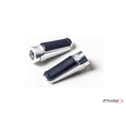 Puig Footpegs Racing+Rubber Rig/Left C/Silver