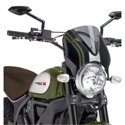 Puig Windshield Retrovision Scrambler 15-17 Black/Sm