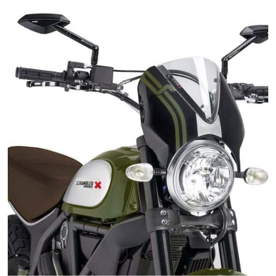 Puig Windshield Retrovision Scrambler 15-18 Black/Cl